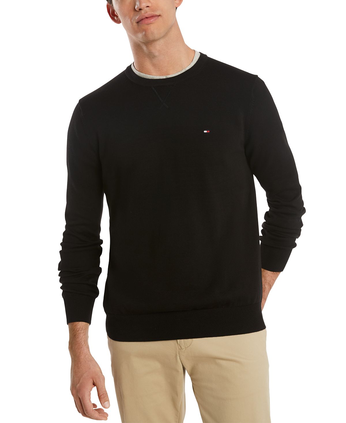 Tommy Hilfiger Signature Solid Crew Neck Sweater Deep Black