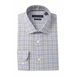 Tommy Hilfiger Slim Fit Plaid Dress Shirt Yellow Multi