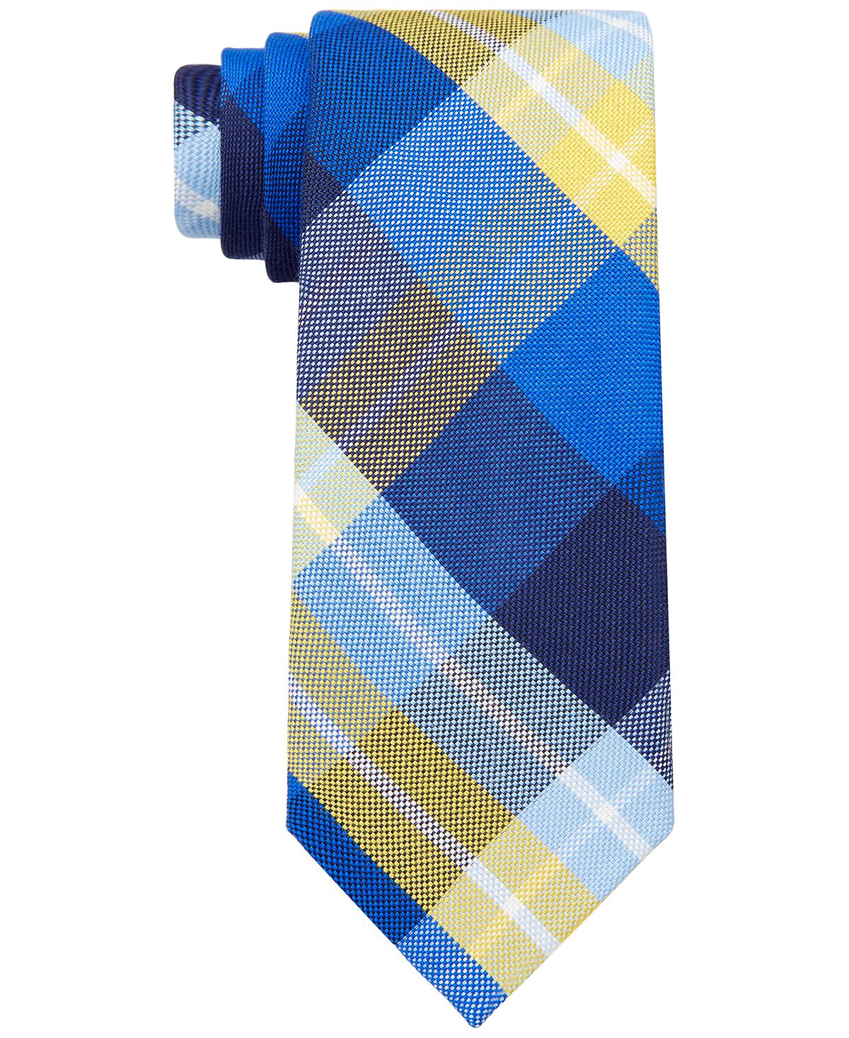Tommy Hilfiger Slim Plaid Tie Yellow