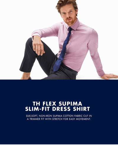 Tommy Hilfiger Slim-fit Non-iron Th Flex Performance Stretch Check Dress Shirt Raspberry