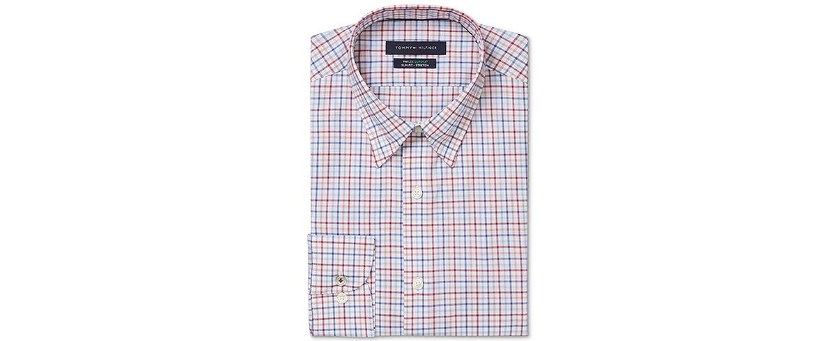 Tommy Hilfiger Slim-fit Non-iron Th Flex Performance Stretch Check Dress Shirt Raspberry