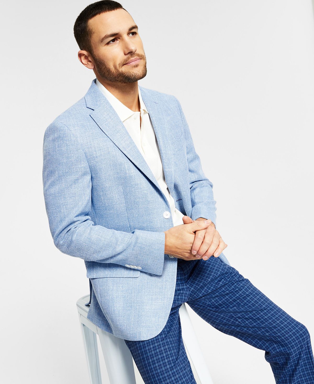 Tommy Hilfiger Slim-fit Solid Weave Blazer Blue