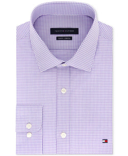 Tommy Hilfiger Slim-fit Stretch Check Dress Shirt Online Exclusive Soft Lilac thumbnail 1