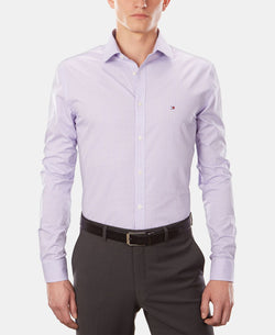 Tommy Hilfiger Slim-fit Stretch Check Dress Shirt Online Exclusive Soft Lilac thumbnail 4