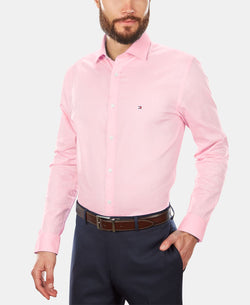 Tommy Hilfiger Slim-fit Stretch Solid Dress Shirt Online Exclusive Classic Pink thumbnail 1