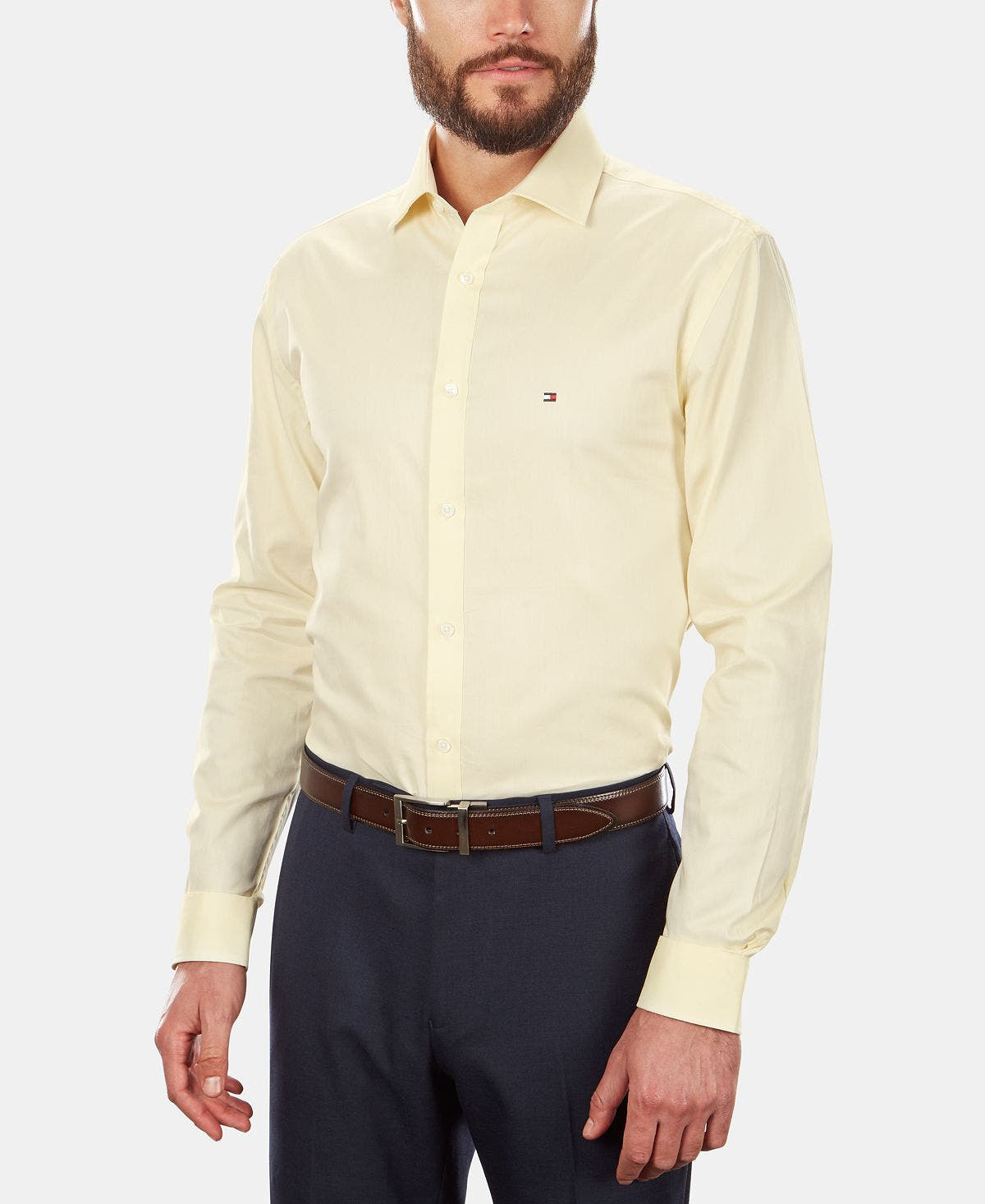 Tommy Hilfiger Slim-fit Stretch Solid Dress Shirt Online Exclusive Maize