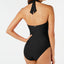 Tommy Hilfiger Solid Halter One-piece Swimsuit Black