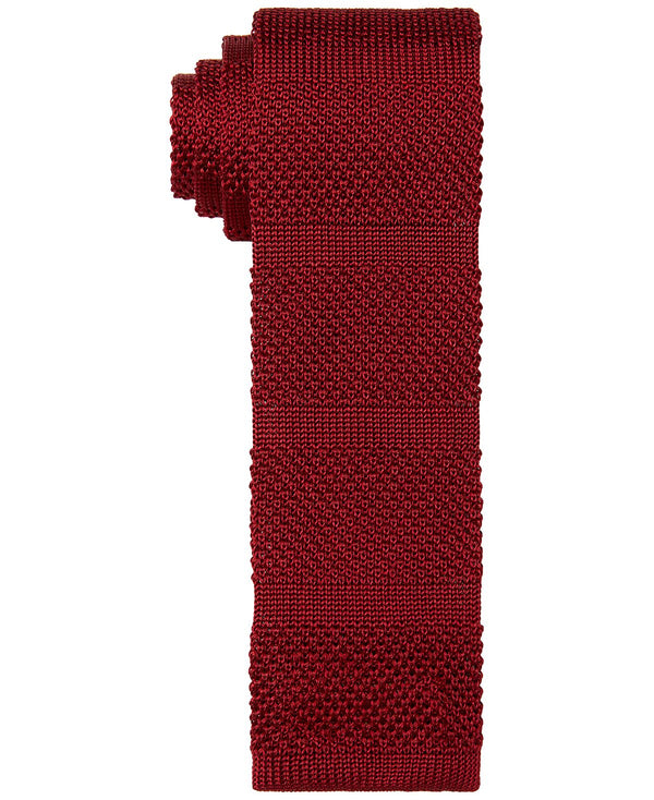 Tommy Hilfiger Solid Stripe Knit Tie Red