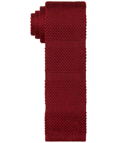 Tommy Hilfiger Solid Stripe Knit Tie Red