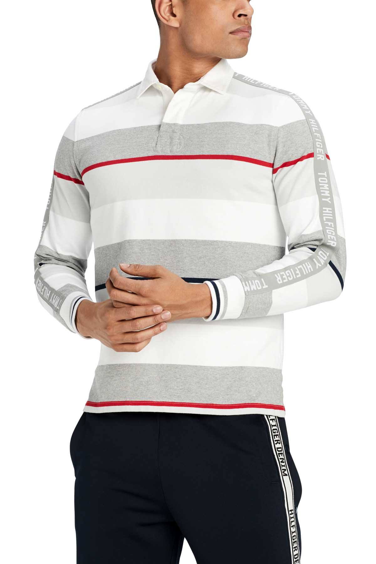 Tommy Hilfiger Sport Grey Heather Striped Murray Rugby Shirt