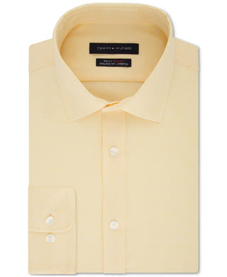 Tommy Hilfiger Th Flex Athletic Fit Non-iron Stretch Tonal Micro-stripe Dress Shirt Marigold