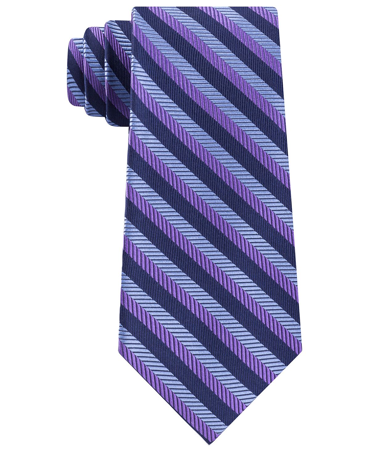 Tommy Hilfiger Village Classic Textured Stripe Silk Tie Purple Multi
