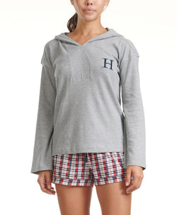 Tommy Hilfiger Waffle Knit Loungewear Hoodie Heather Grey thumbnail 1