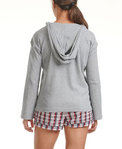 Tommy Hilfiger Waffle Knit Loungewear Hoodie Heather Grey thumbnail 3