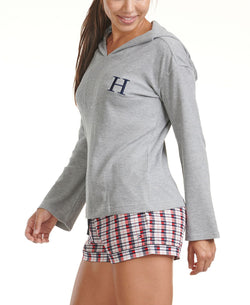 Tommy Hilfiger Waffle Knit Loungewear Hoodie Heather Grey thumbnail 4
