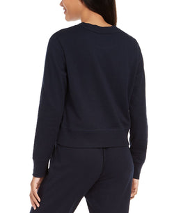 Tommy Hilfiger Wo French Terry Cropped Lounge Top Navy Blazer Blue thumbnail 2