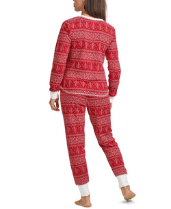 Tommy Hilfiger Wo Thermal Pajama Set Crimson GroundFairisle thumbnail 3