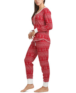 Tommy Hilfiger Wo Thermal Pajama Set Crimson GroundFairisle thumbnail 4