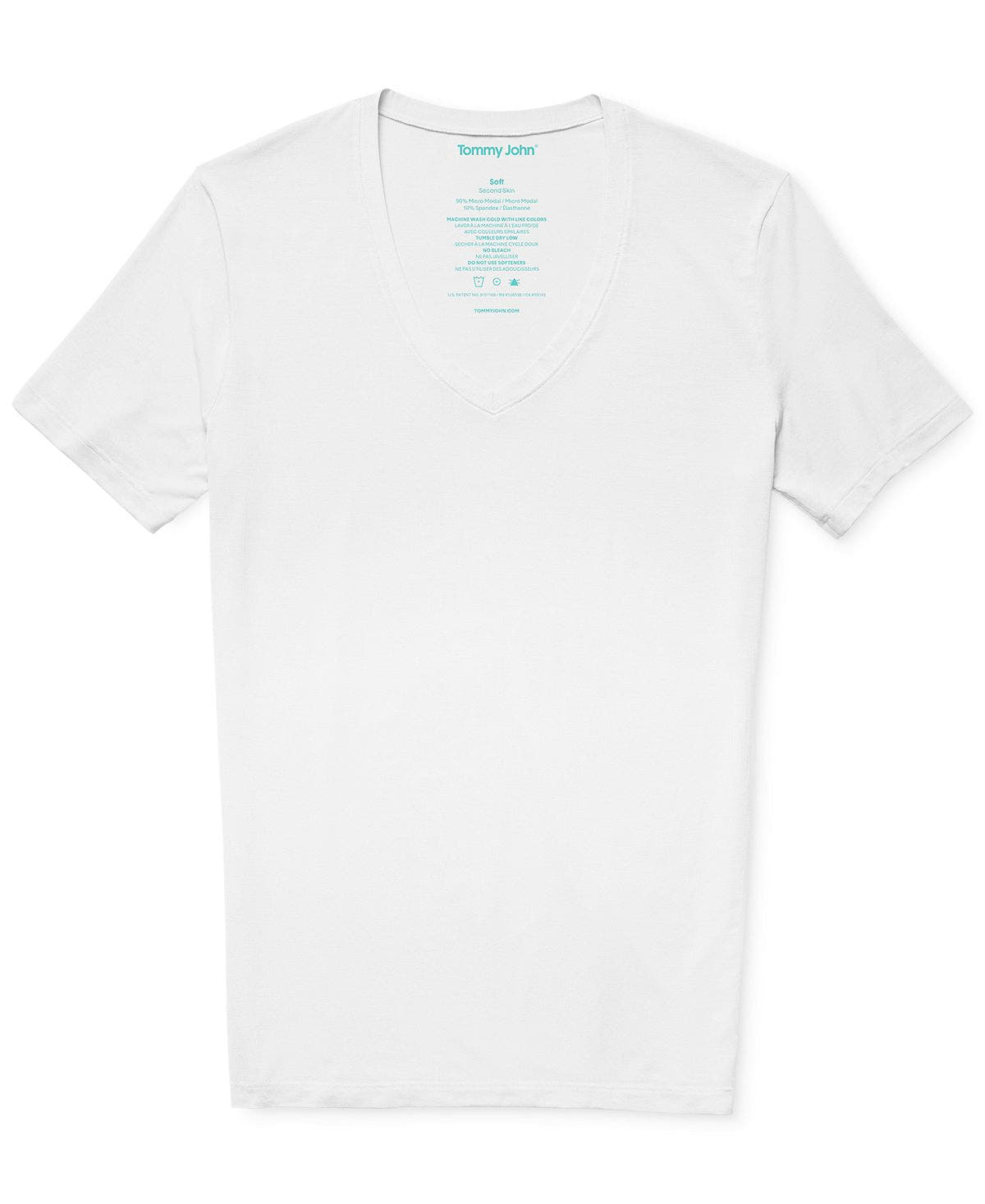 Tommy John Deep V-neck Stay Tucked Undershirt White