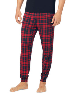 Tommy John Second Skin Plaid Pajama Joggers Bright Red thumbnail 1