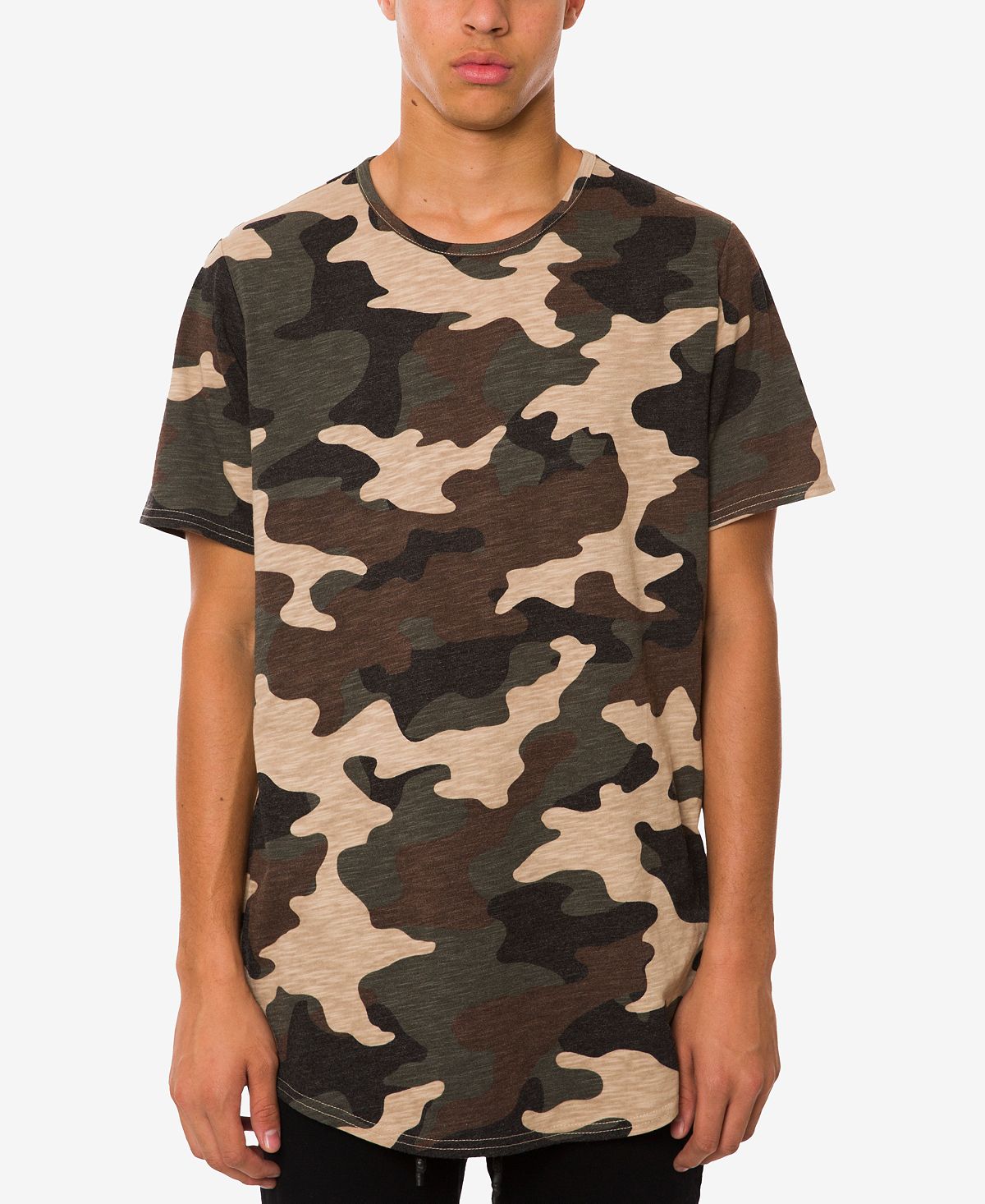 Topson Downs Topson Down Centerback Seam Curved Hem Tall Tee Camo