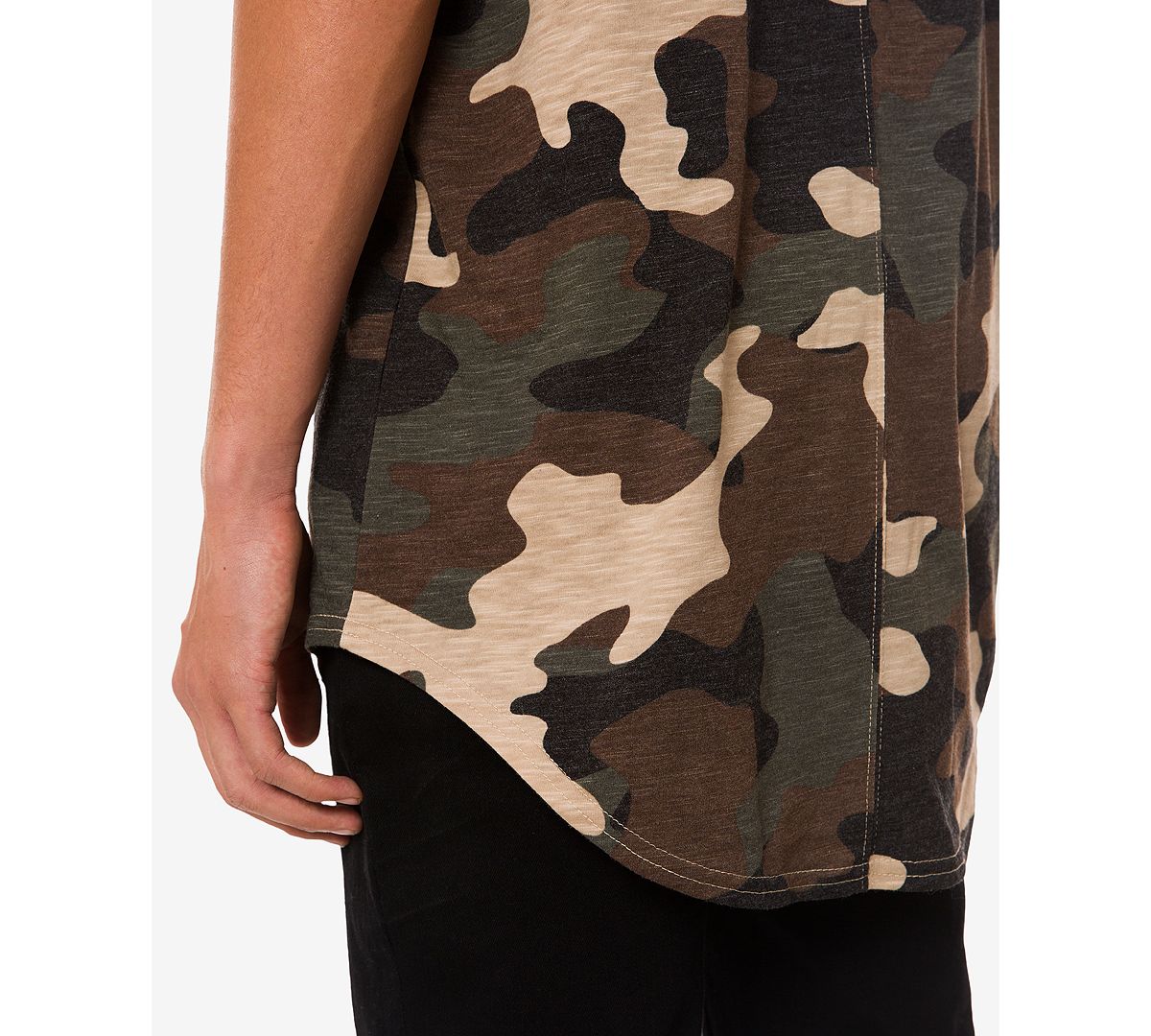 Topson Downs Topson Down Centerback Seam Curved Hem Tall Tee Camo