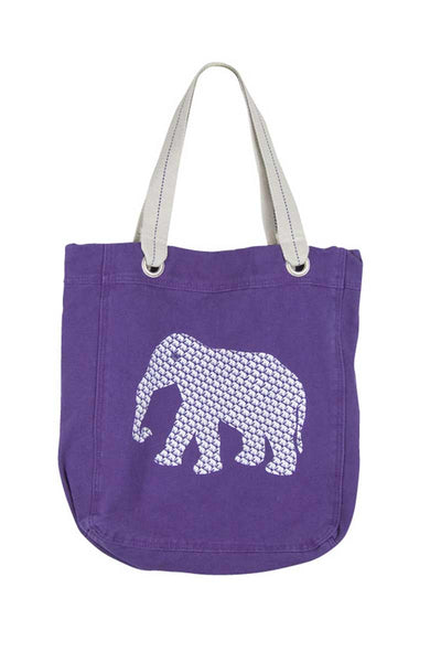 Towne9 Purple Elephant Boat Tote