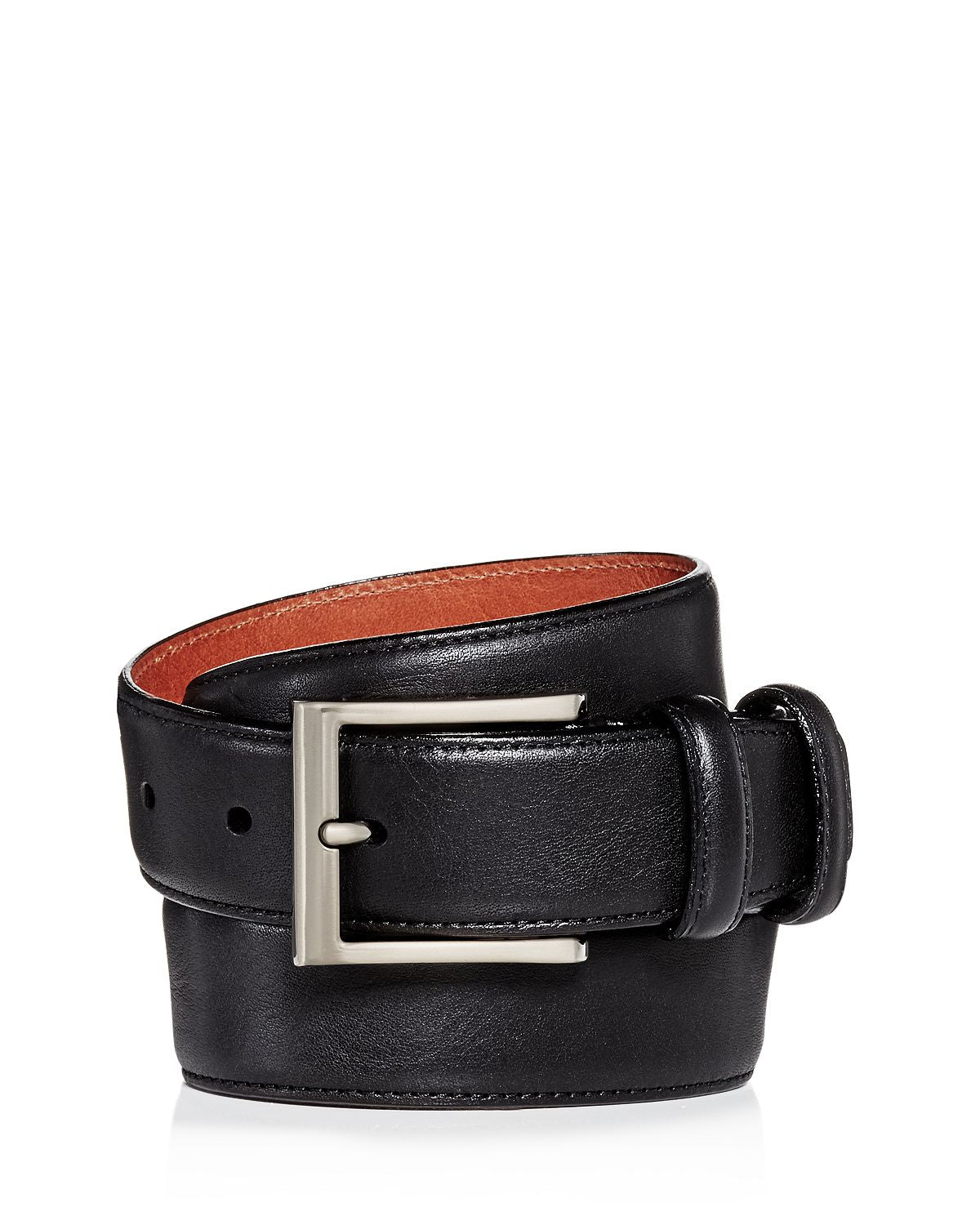 Trafalgar Corvino Double-keeper Leather Belt Black
