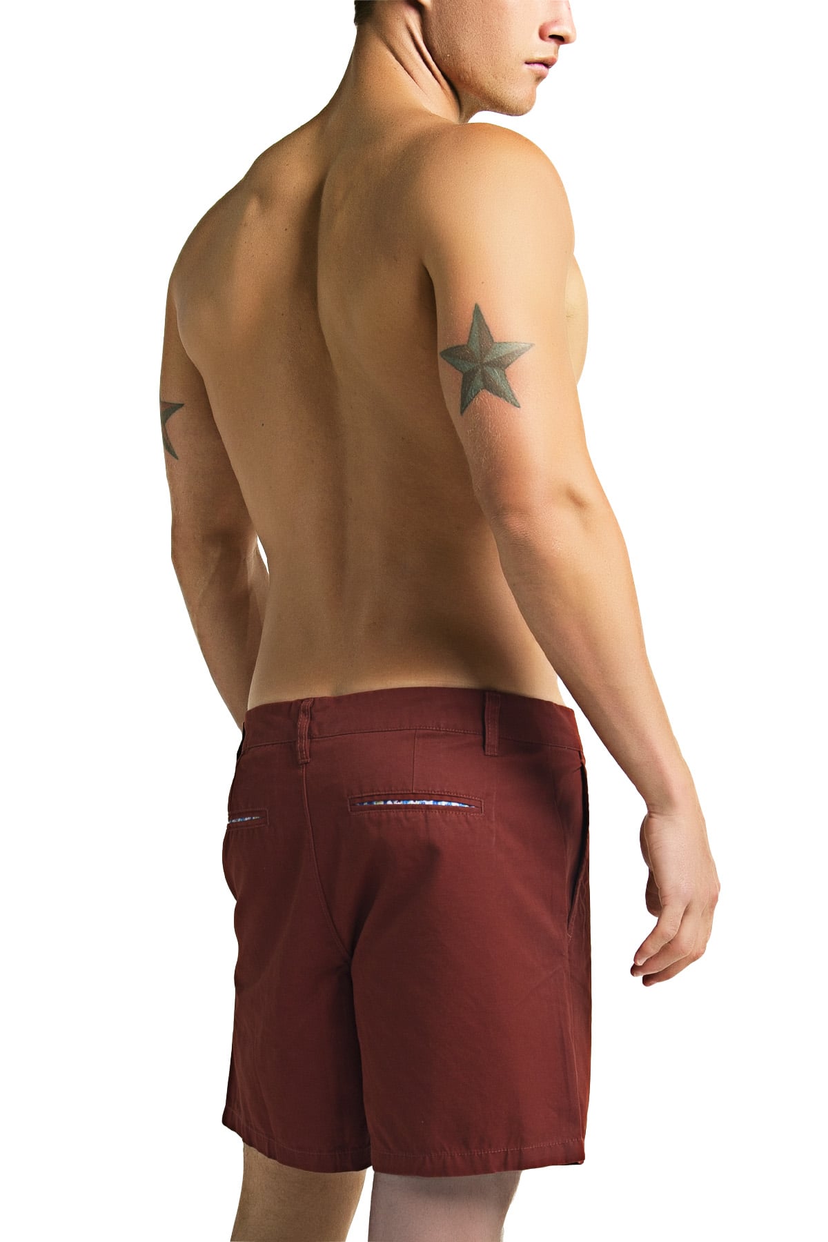 Trend Red Washed Chino Short
