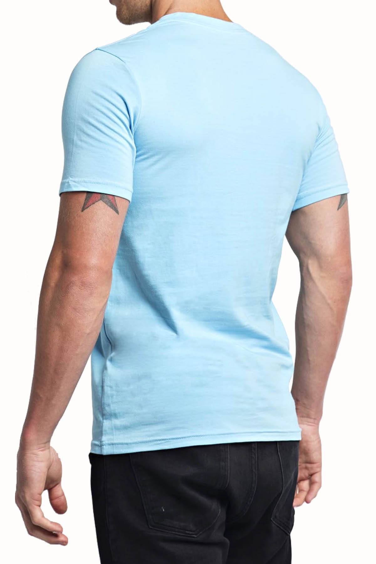 Trend Sky Blue Stretch V-Neck Tee