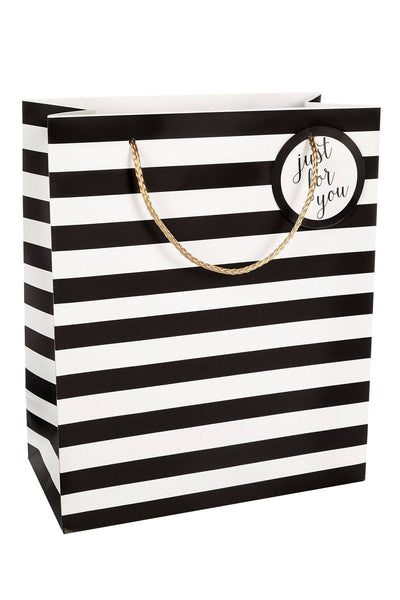 Tri-Coastal Design Black/White Stripe Gift Bag