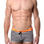 Tribe Black/White/Orange Riviera-Sunset Swim Trunk