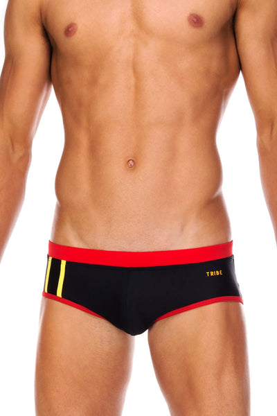 Tribe Black & Red Indian Swim Boy Brief