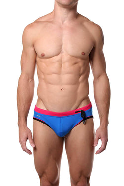 Tribe Cobalt-Blue/Pink Oceanic Lo-Rise Swim Brief thumbnail 1