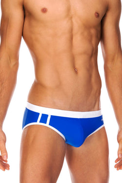 Tribe Cobalt & White Indian Lo Rise Swim Brief thumbnail 2