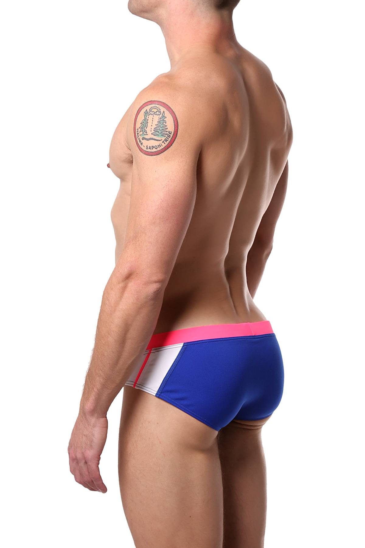 Tribe Electric-Blue/Pink Caribbean Low-Rise Brief
