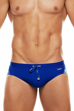 Tribe Electric-Blue/White Highland-Fling Low-Rise Swim Brief thumbnail 2