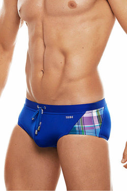 Tribe Electric-Blue/White Highland-Fling Swim Boy-Brief thumbnail 1