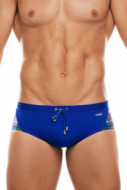 Tribe Electric-Blue/White Highland-Fling Swim Boy-Brief thumbnail 2