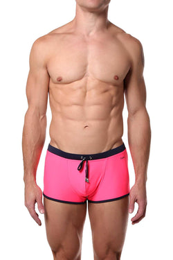 Tribe Fluorescent-Pink/Navy Atlantic Swim Trunk thumbnail 1