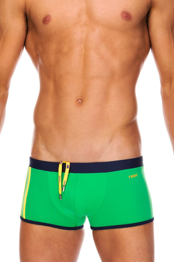 Tribe Green & Navy Indian Swim Trunk