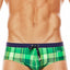 Tribe Lime/Navy Plaid Highlander Swim Boy-Brief