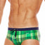 Tribe Lime/Navy Plaid Highlander Swim Boy-Brief