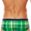 Tribe Lime/Navy Plaid Highlander Swim Boy-Brief