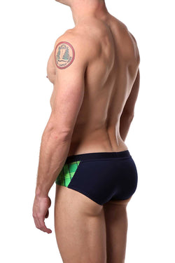 Tribe Navy/Green 08 Highland-Fling Low-Rise Swim Brief thumbnail 2