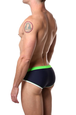 Tribe Navy/Lime Oceanic Low-Rise Swim Brief thumbnail 2
