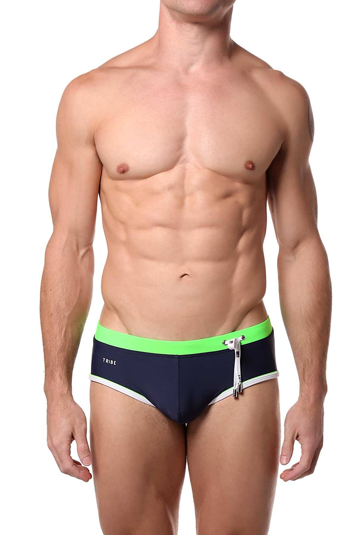 Tribe Navy/Lime Oceanic Swim Boy-Brief
