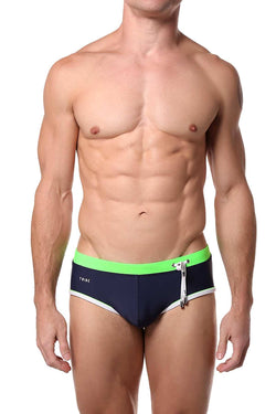 Tribe Navy/Lime Oceanic Swim Boy-Brief thumbnail 1