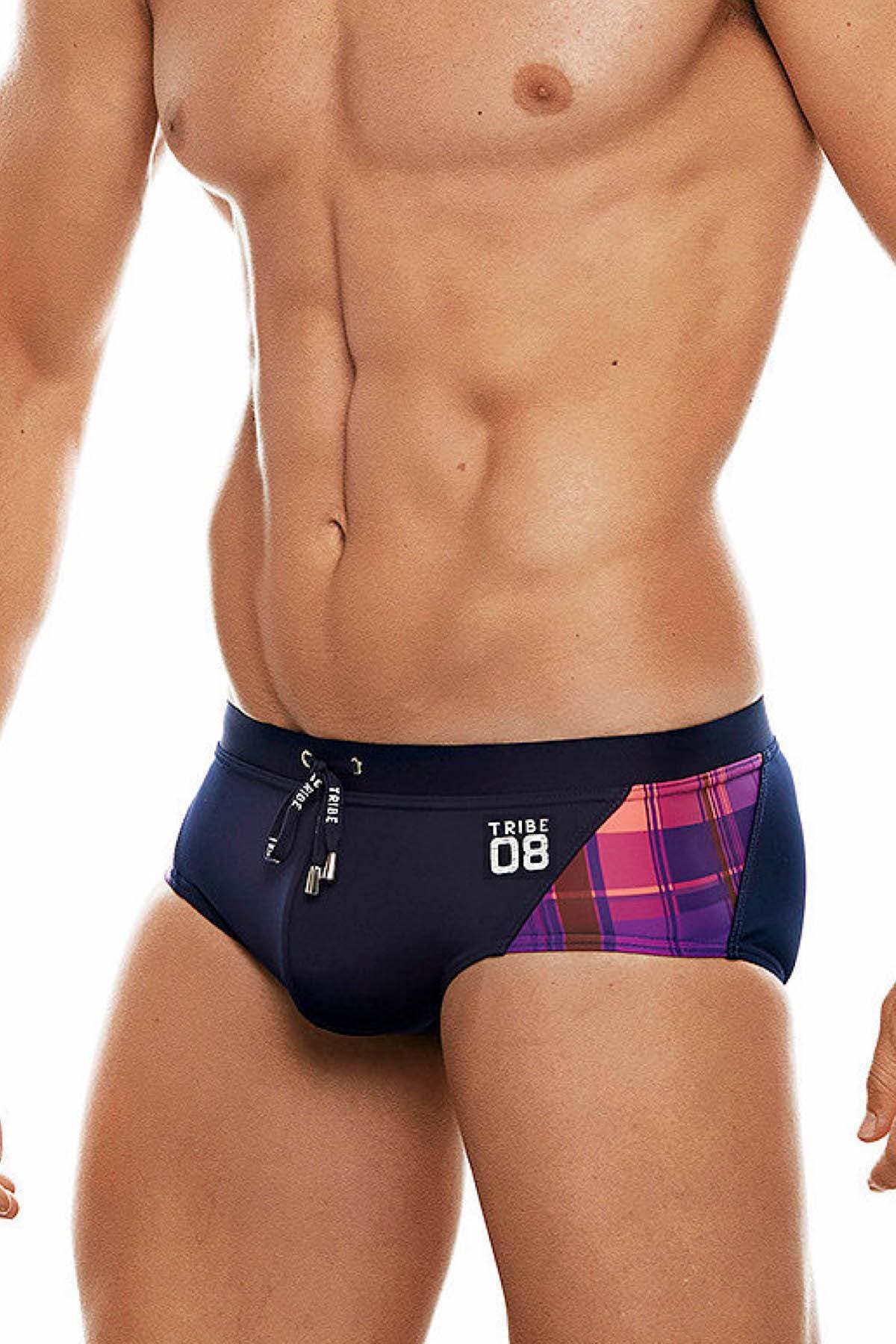 Tribe Navy/Pink 08 Highland-Fling Swim Boy-Brief