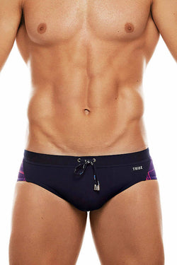 Tribe Navy/Pink Highland-Fling Low-Rise Swim Brief thumbnail 2